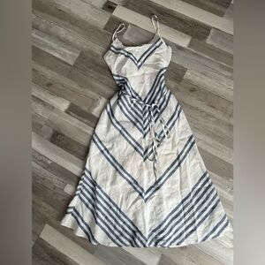 Fifteen Twenty Blue and White Chevron Maxi Dress